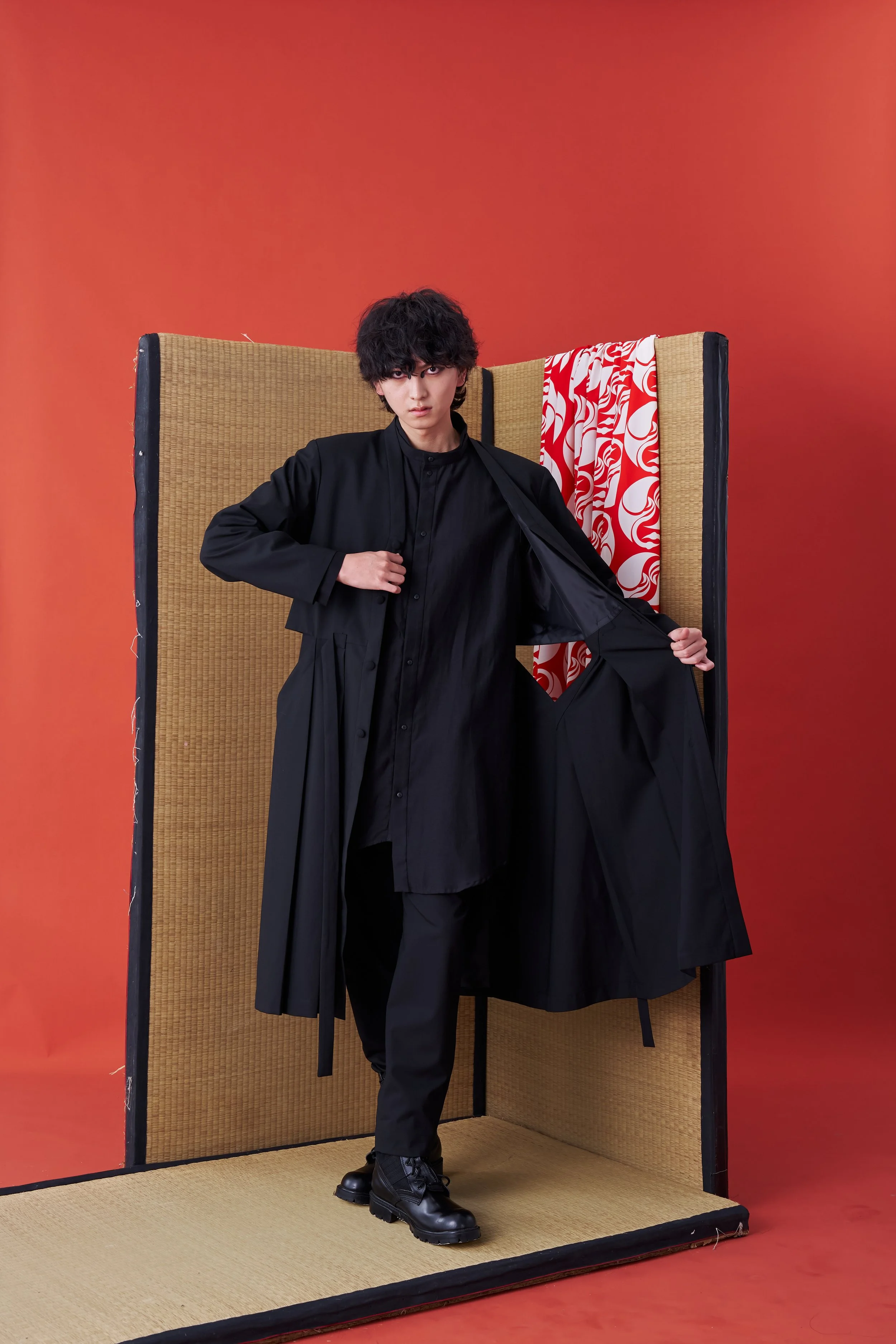INF Deconstructed Japanese Kimono-inspired Longline Suit Jacket